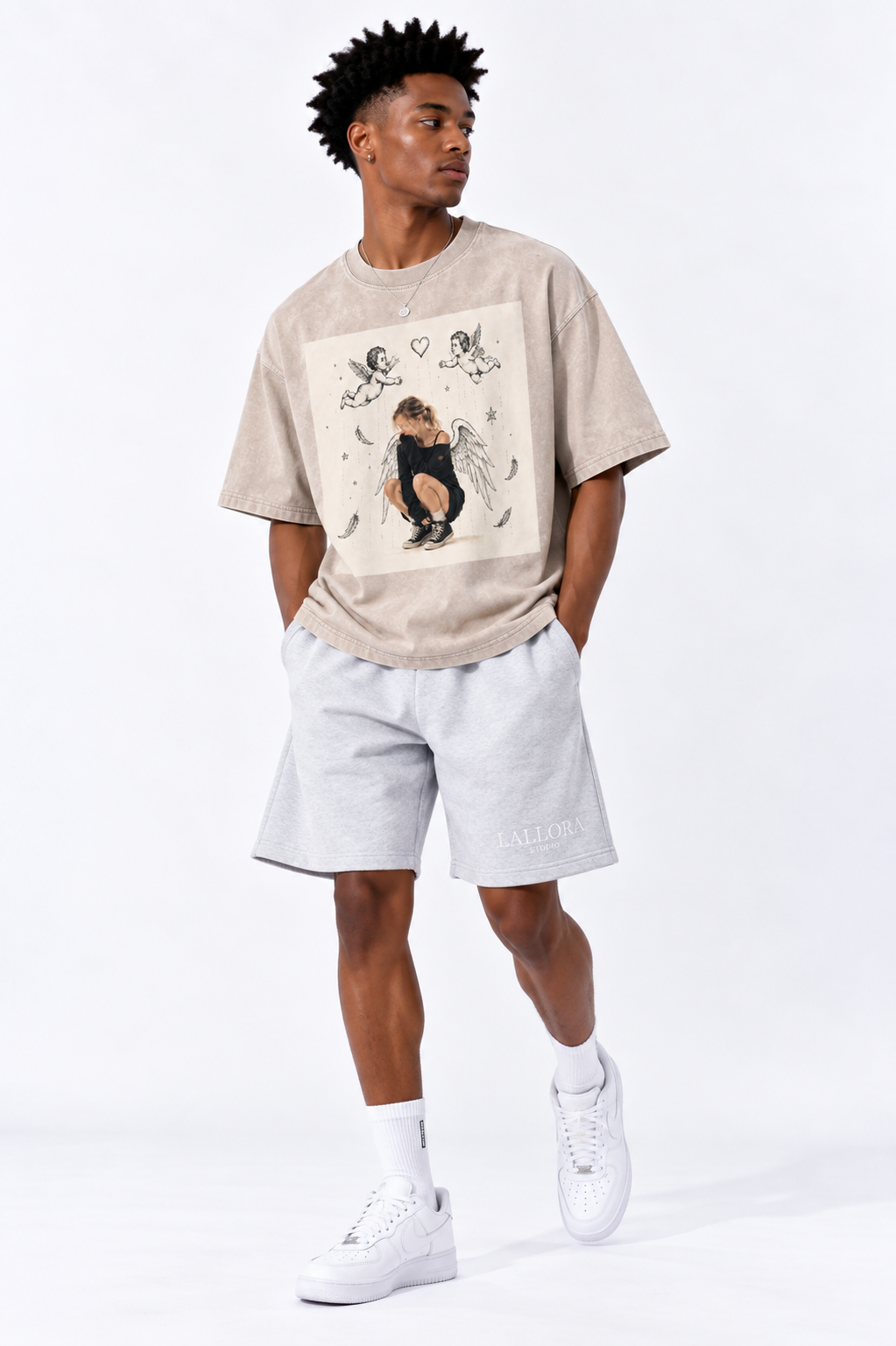 Snow Washed Oversized Cotton T-Shirt — Lavanzey Retro Street Edit
