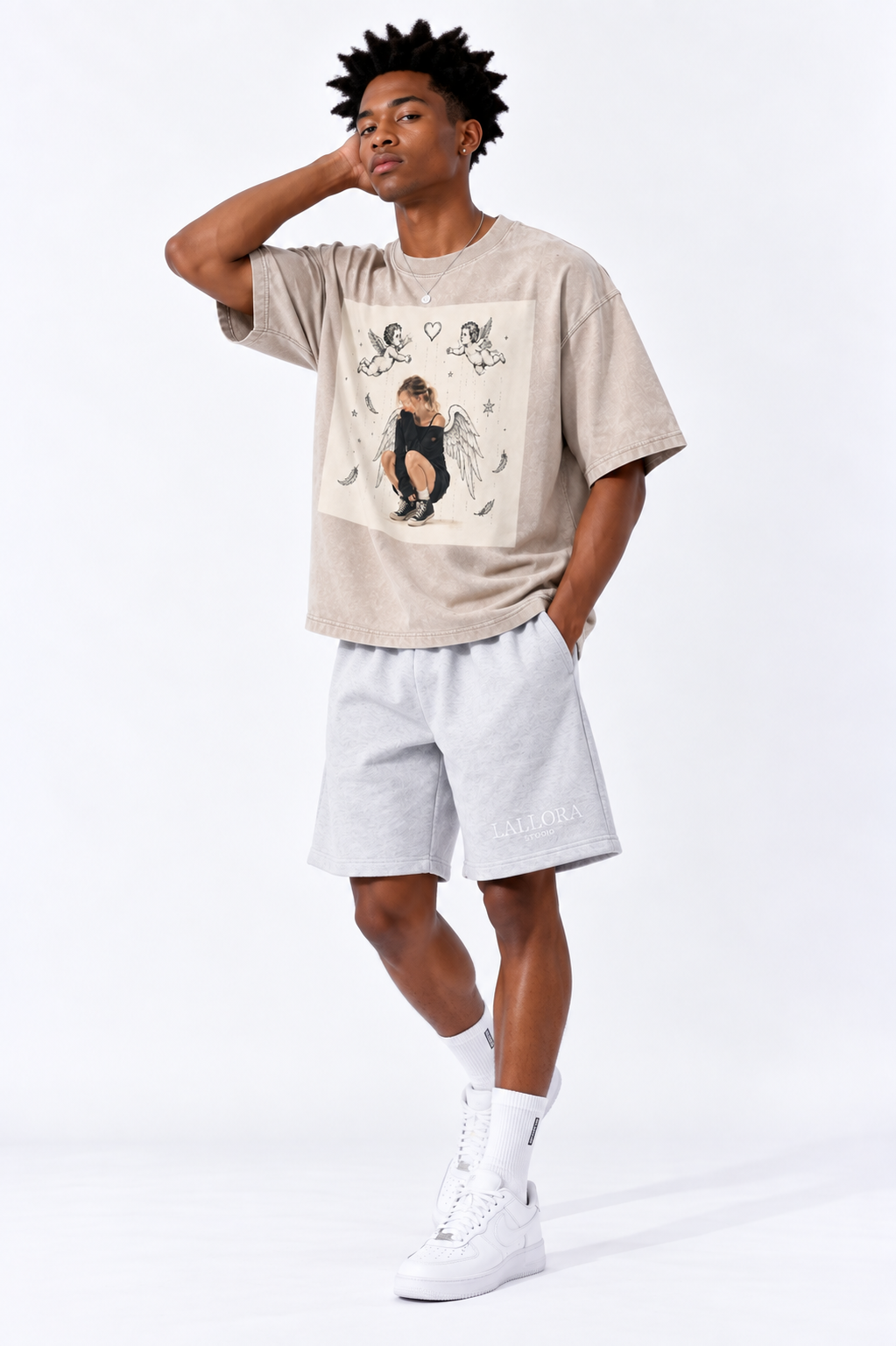 Snow Washed Oversized Cotton T-Shirt — Lavanzey Retro Street Edit