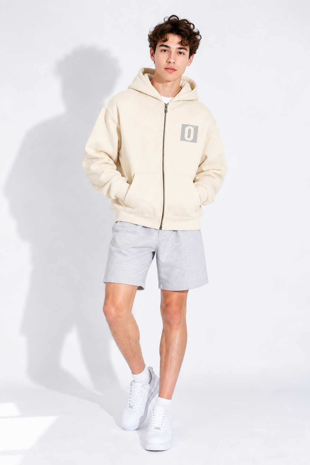 Apricot Oversized Boxy Hoodie — Heavyweight Unisex Cotton Blend
