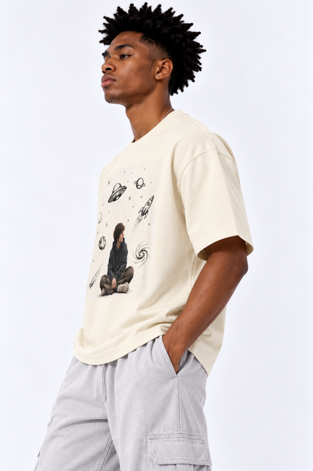 T-shirt oversize unisexe en coton — Édition sportswear rétro Lavanzey