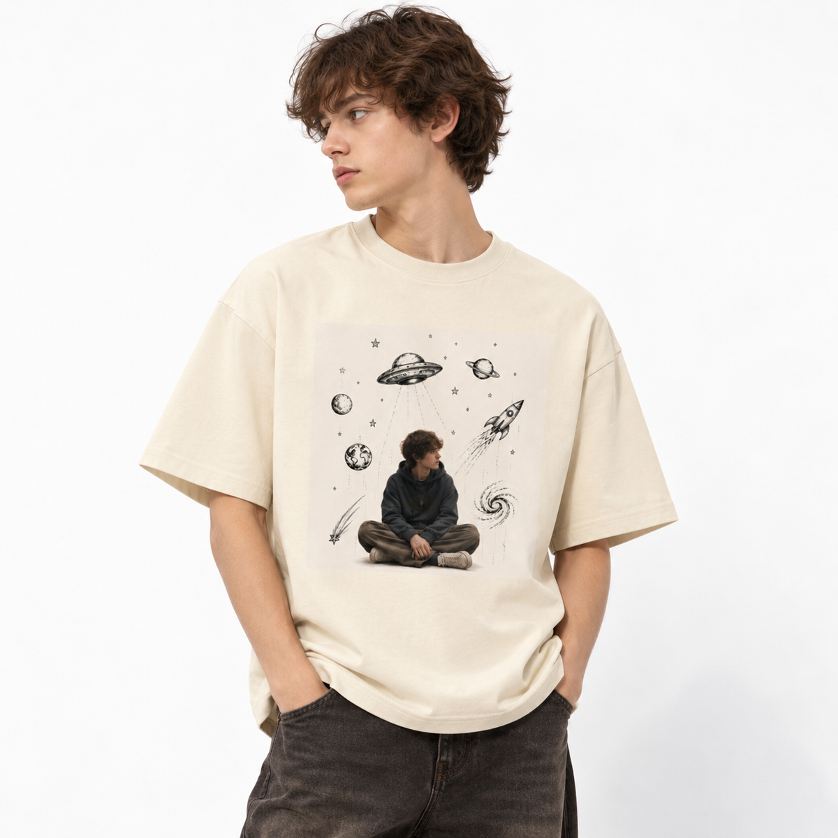 T-shirt oversize unisexe en coton — Édition sportswear rétro Lavanzey