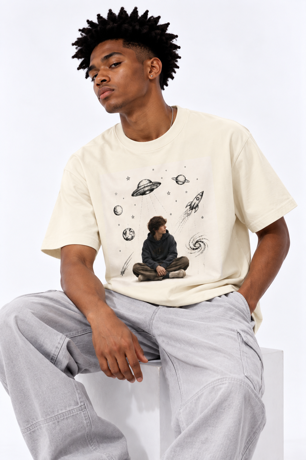 T-shirt oversize unisexe en coton — Édition sportswear rétro Lavanzey