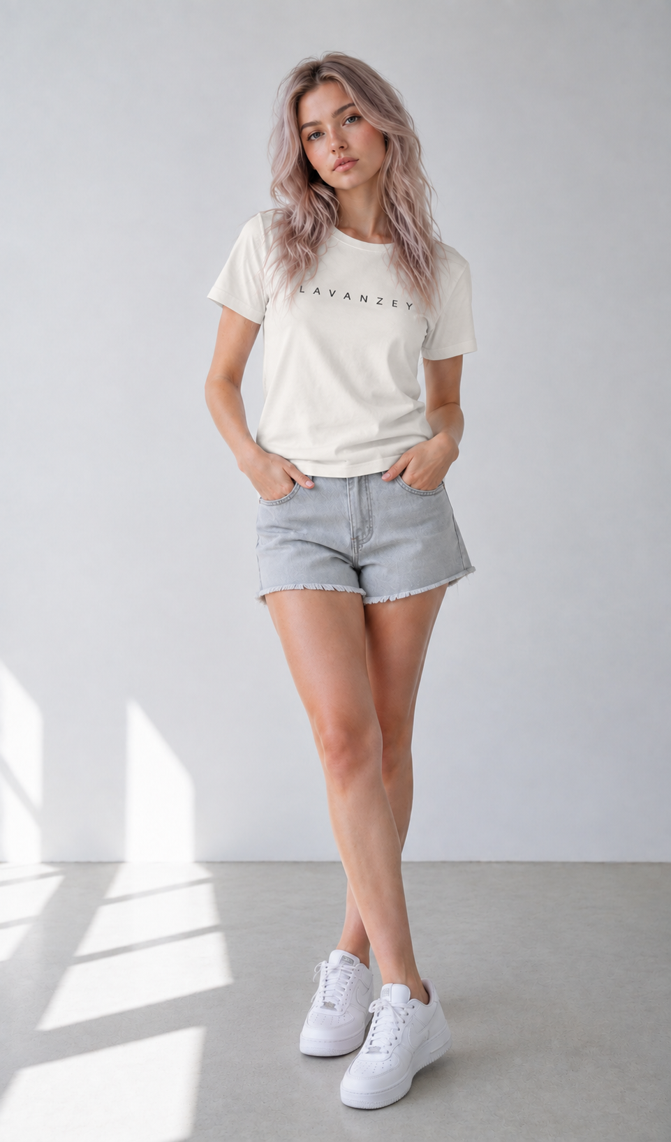 T-shirt en coton mélangé Sorona — Coupe unisexe abricot à épaules tombantes