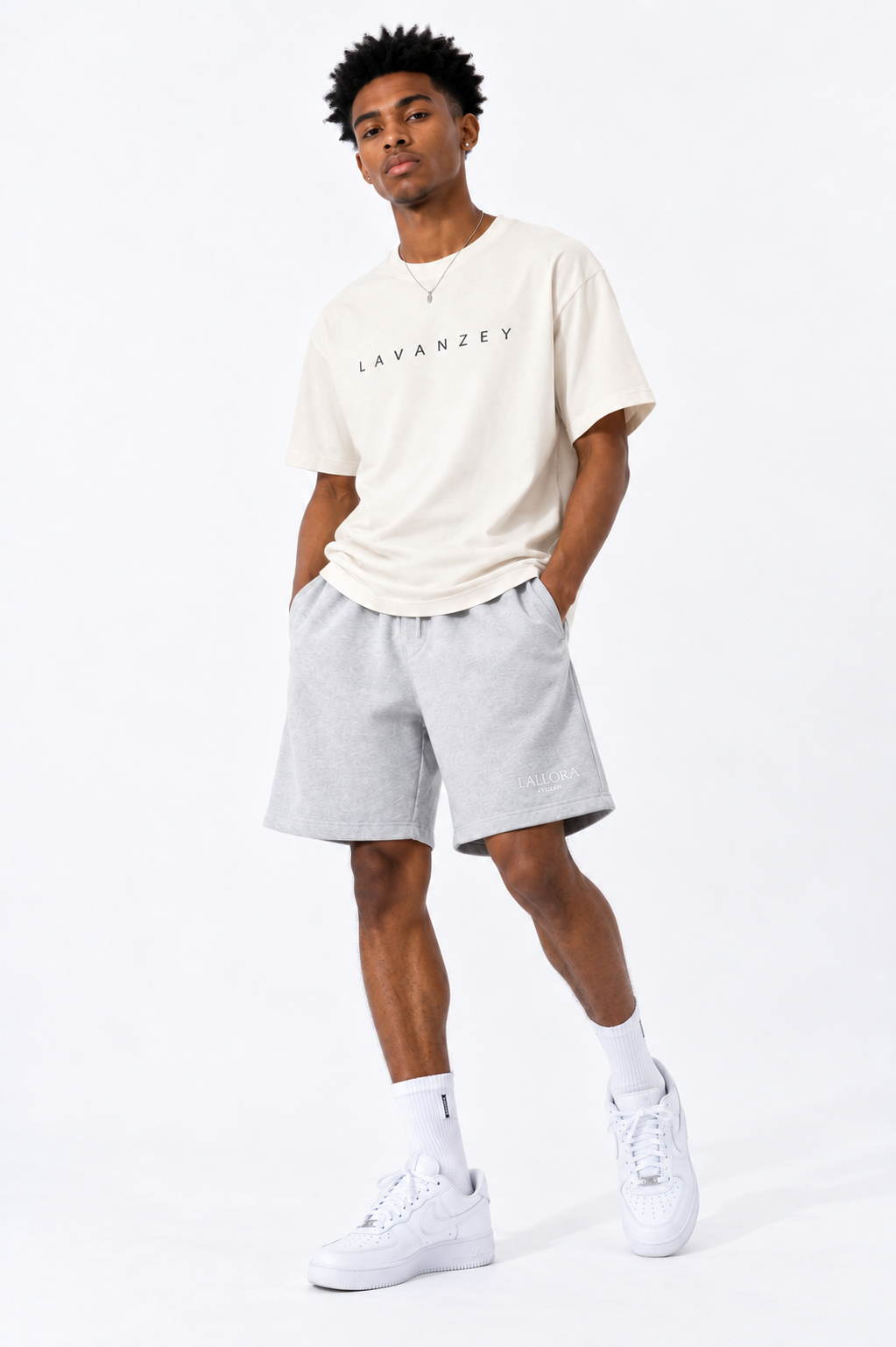 T-shirt en coton mélangé Sorona — Coupe unisexe abricot à épaules tombantes