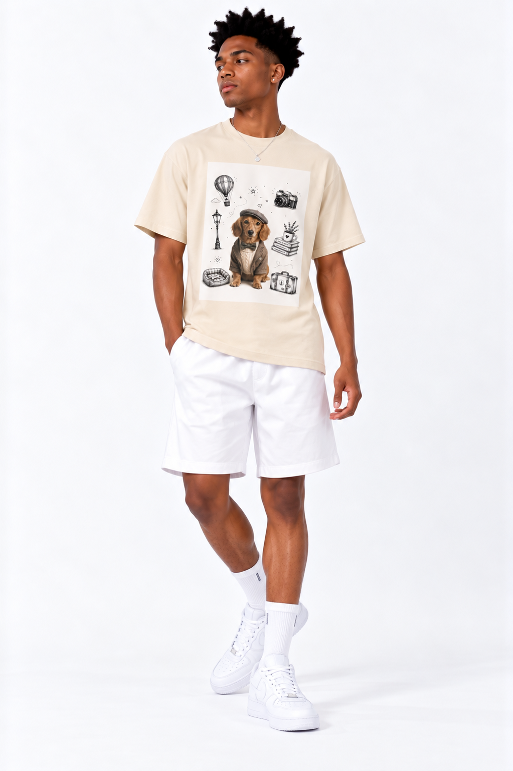 Apricot Oversized Cotton T-Shirt — Retro Form, Modern Attitude