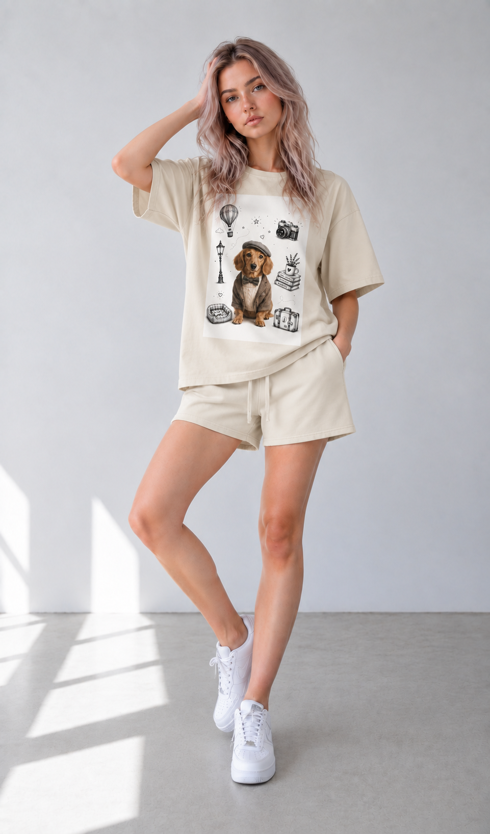 Apricot Oversized Cotton T-Shirt — Retro Form, Modern Attitude