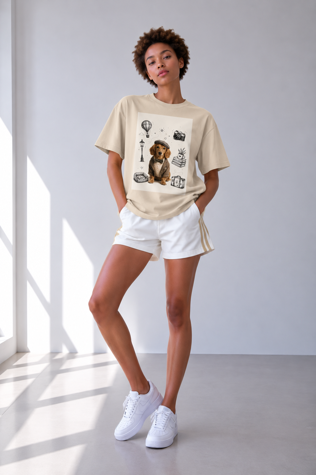 Apricot Oversized Cotton T-Shirt — Retro Form, Modern Attitude
