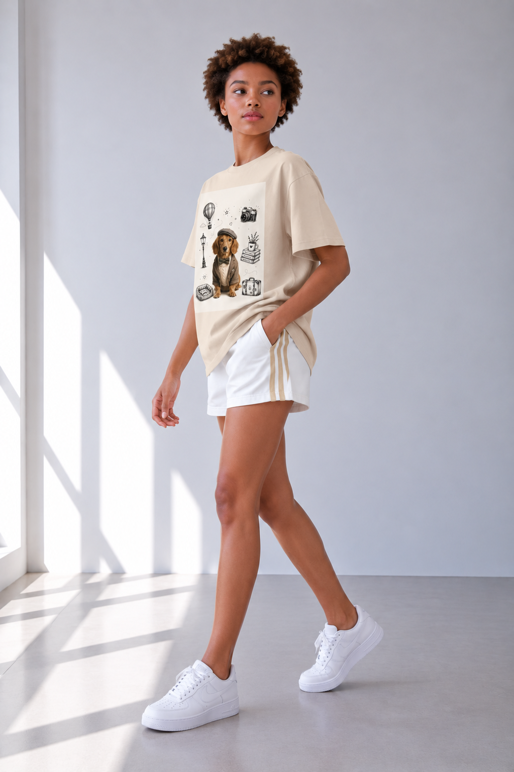 Apricot Oversized Cotton T-Shirt — Retro Form, Modern Attitude