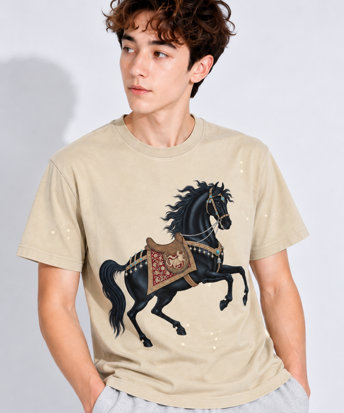 Hand-Frayed Paint Splatter T-Shirt — Sunfade Retro Streetwear