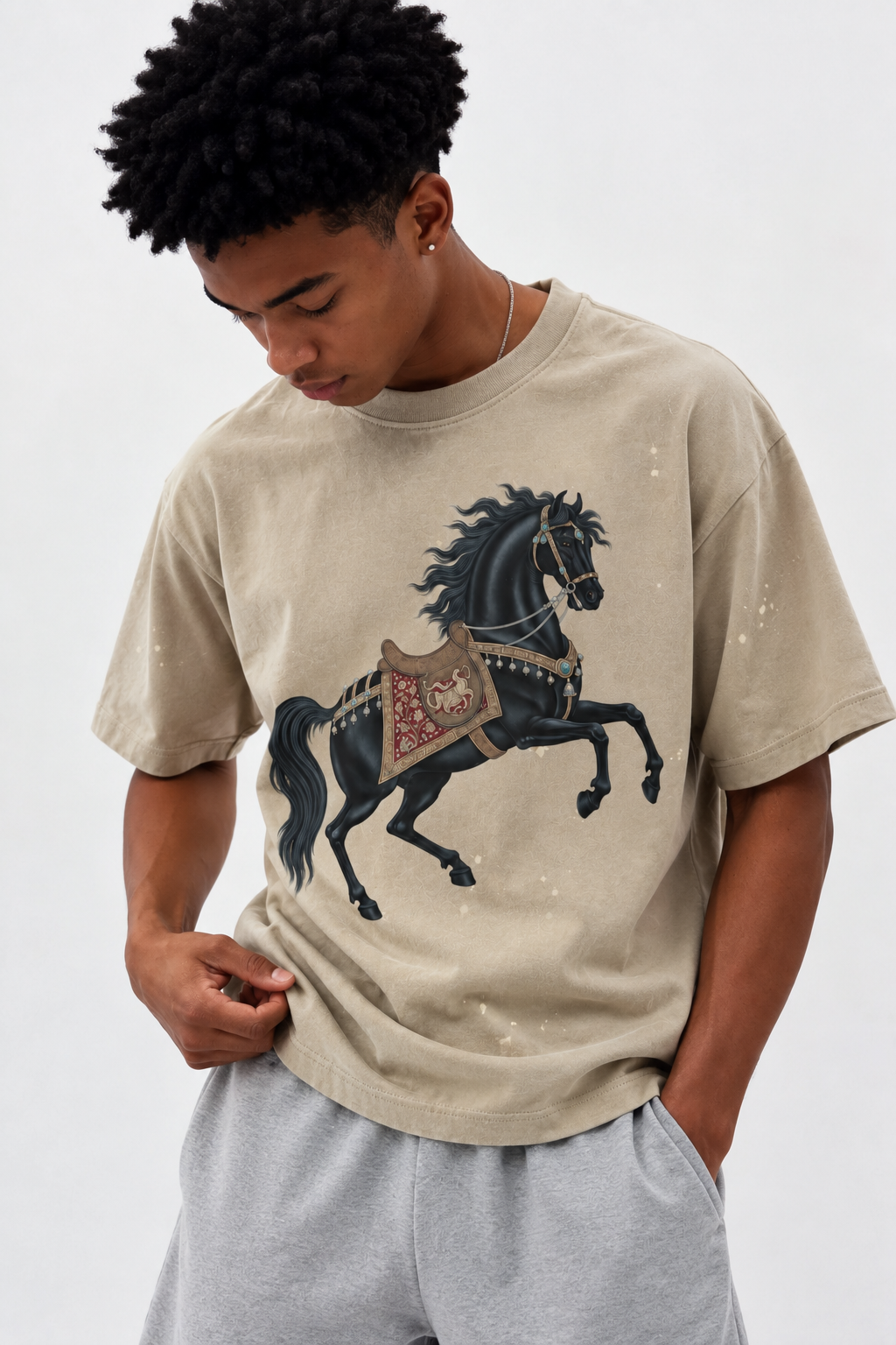 Hand-Frayed Paint Splatter T-Shirt — Sunfade Retro Streetwear