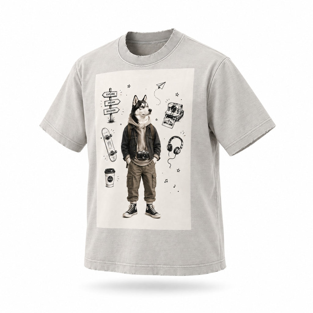 Heavyweight Washed Cotton T-Shirt — Vintage Texture, Modern Edge