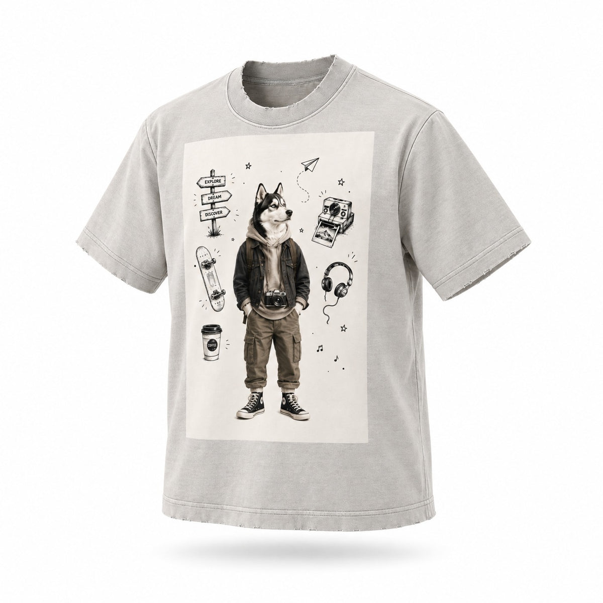 Heavyweight Washed Cotton T-Shirt — Vintage Texture, Modern Edge