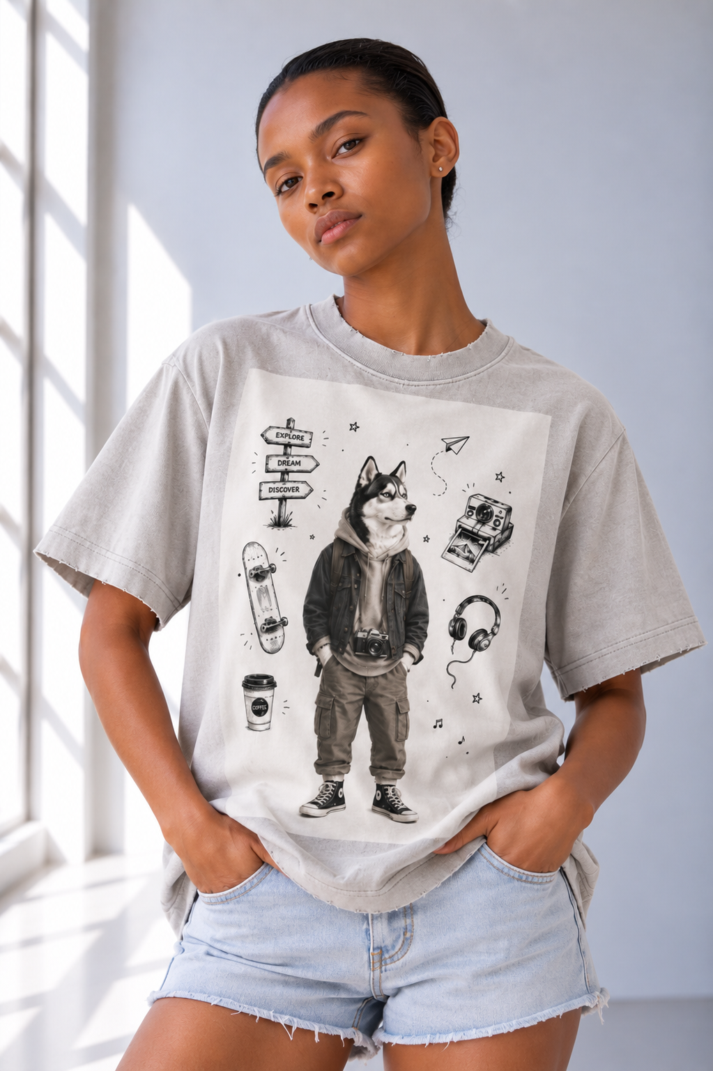 Heavyweight Washed Cotton T-Shirt — Vintage Texture, Modern Edge