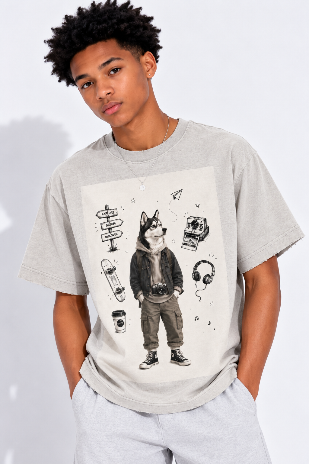 Heavyweight Washed Cotton T-Shirt — Vintage Texture, Modern Edge