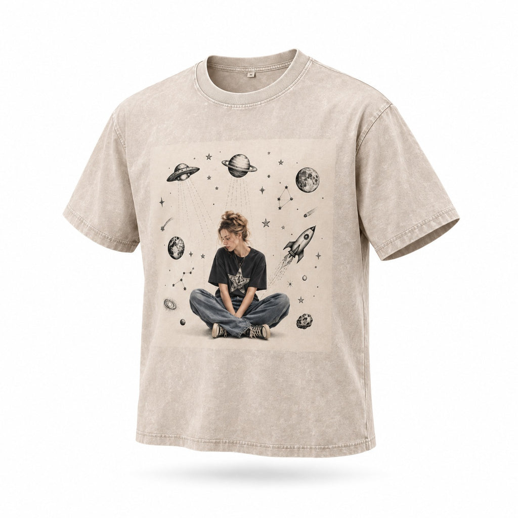 T-shirt oversize en coton effet délavé — Collection rétro du quotidien Lavanzey