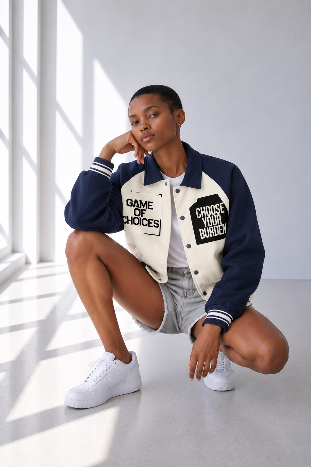 Blouson de baseball à manches raglan contrastées
