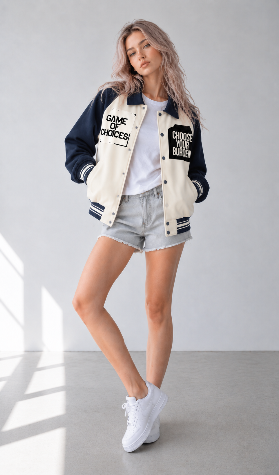 Blouson de baseball à manches raglan contrastées