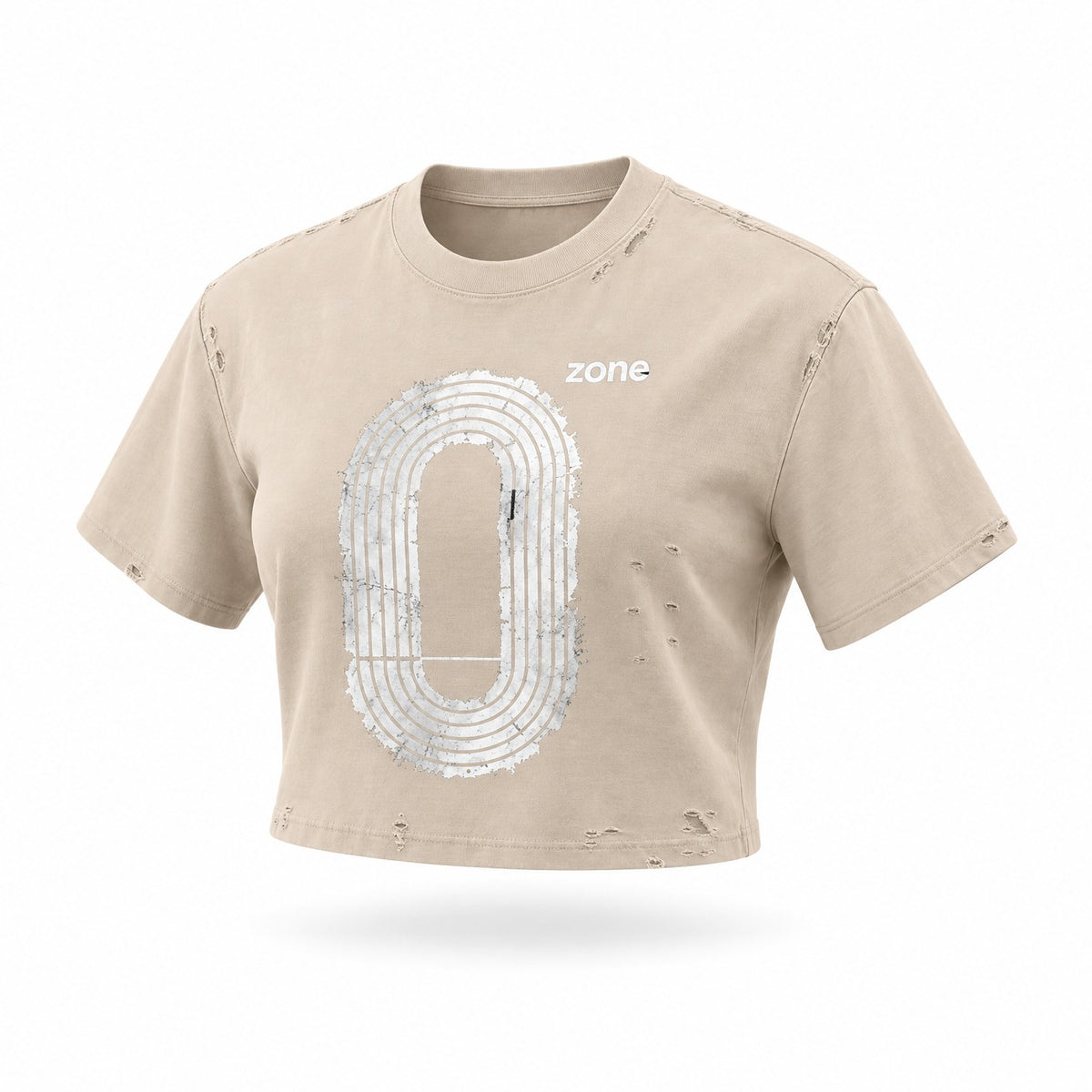 T-shirt boxy en coton effiloché — Classique à épaules tombantes couleur abricot