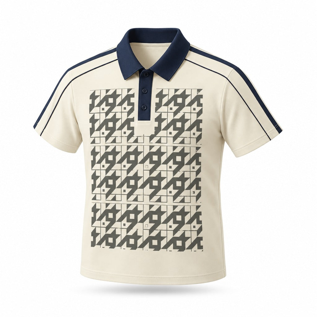 Polo à col contrastant — Abricot doux Classique unisexe