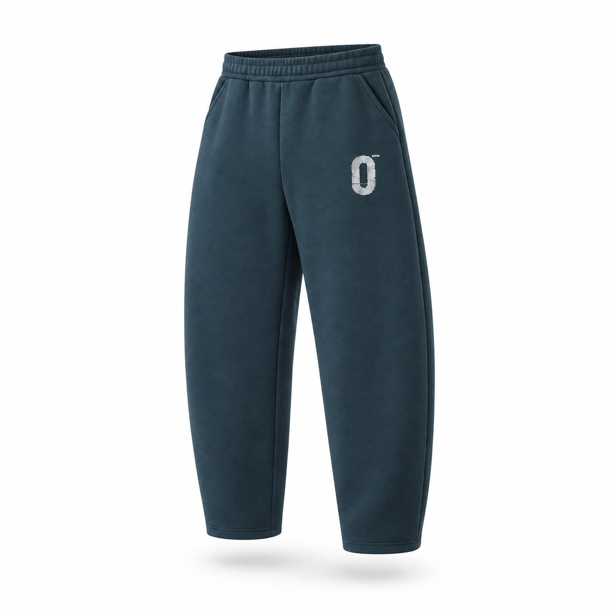 Navy Barrel-Leg Sweatpants — Retro Off-Duty Essential