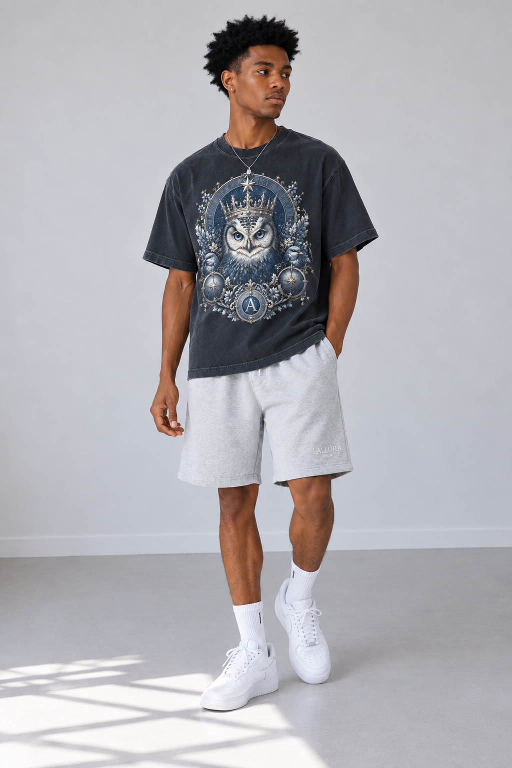 Navy Heavyweight Frayed T-Shirt — Vintage-Wash Streetwear