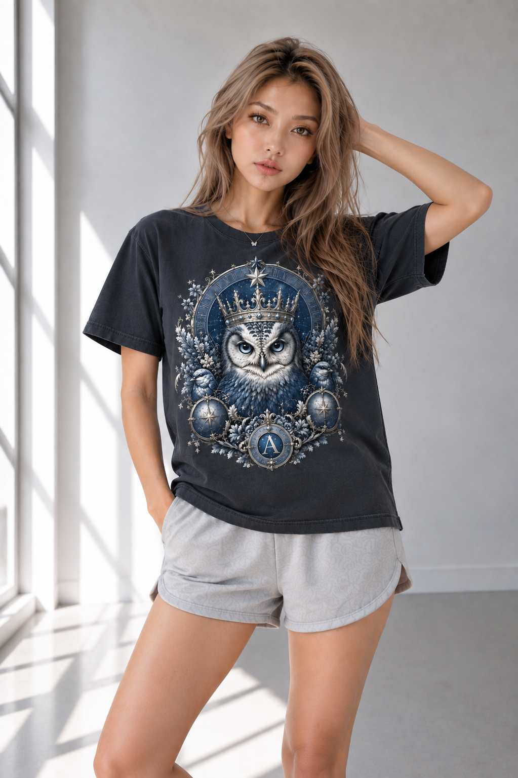 Navy Heavyweight Frayed T-Shirt — Vintage-Wash Streetwear