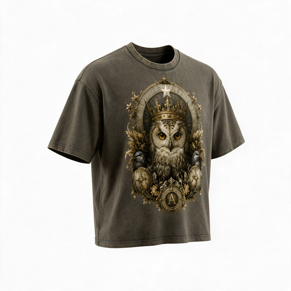 Brown Snow-Wash Boxy T-Shirt — Retro Streetwear for Everyday
