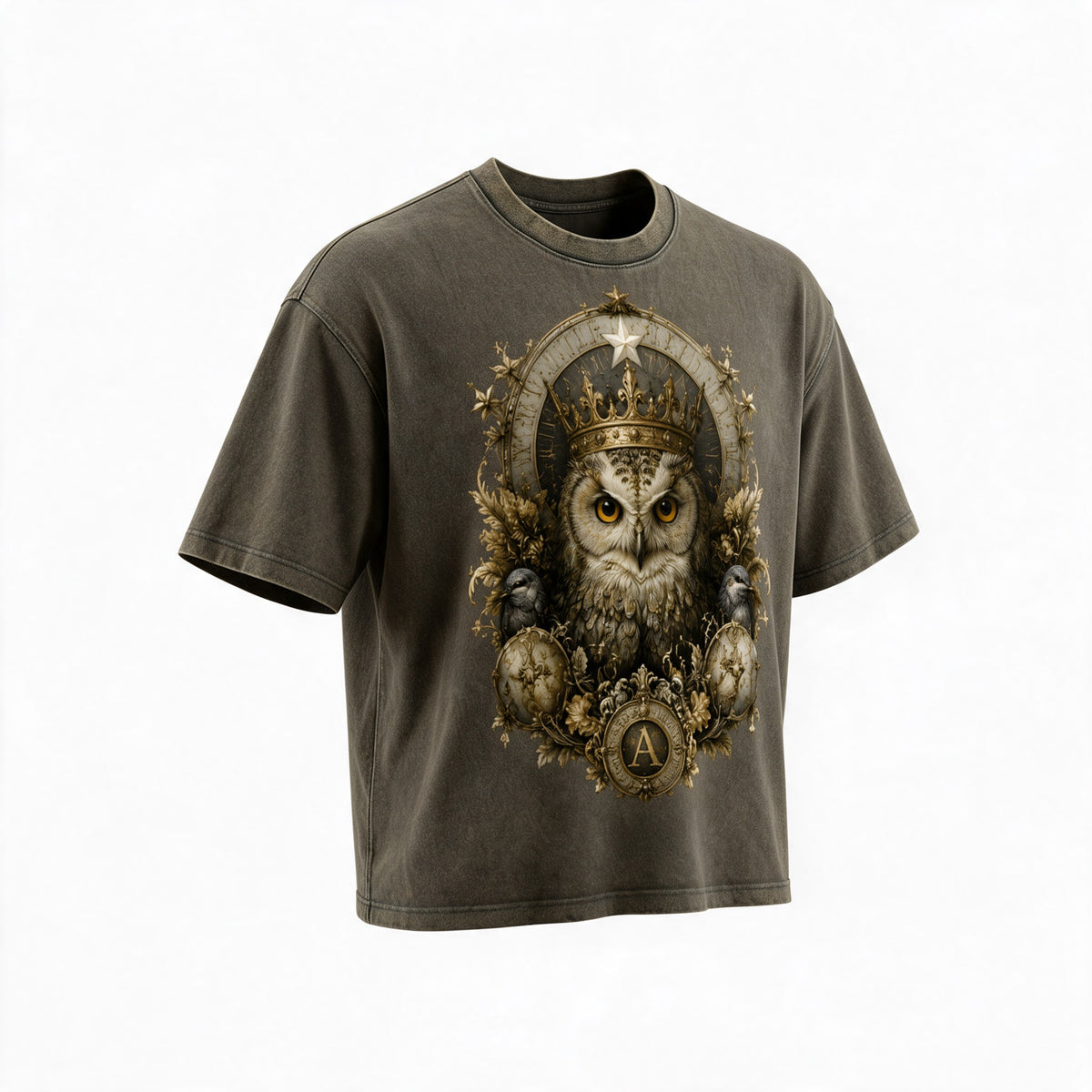 Brown Snow-Wash Boxy T-Shirt — Retro Streetwear for Everyday