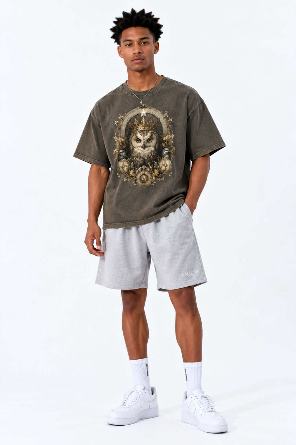 Brown Snow-Wash Boxy T-Shirt — Retro Streetwear for Everyday