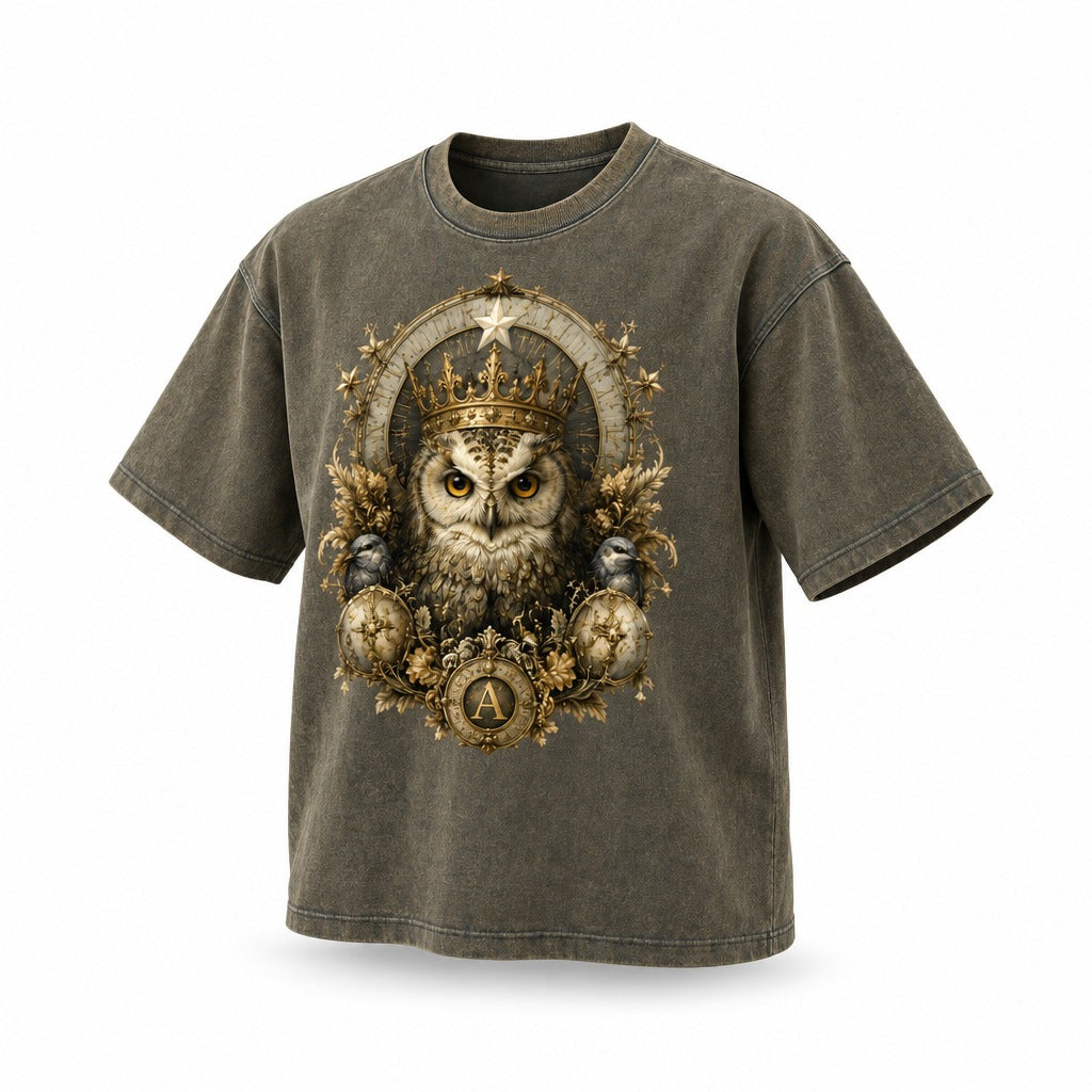 Brown Snow-Wash Boxy T-Shirt — Retro Streetwear for Everyday