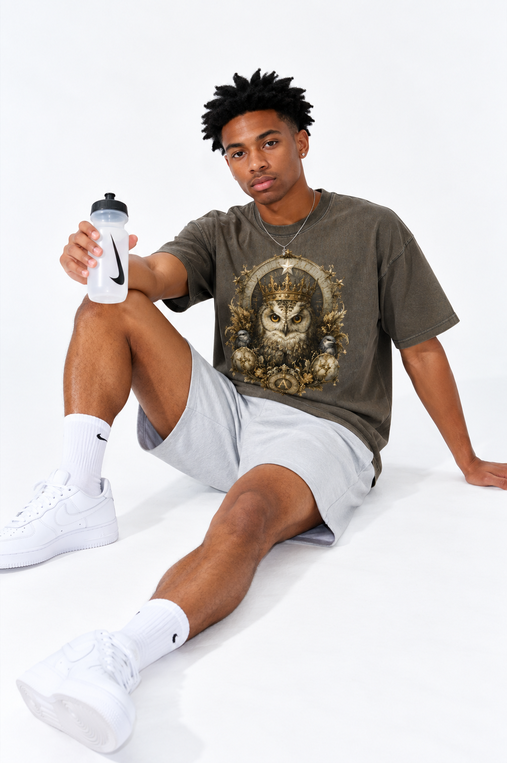 Brown Snow-Wash Boxy T-Shirt — Retro Streetwear for Everyday