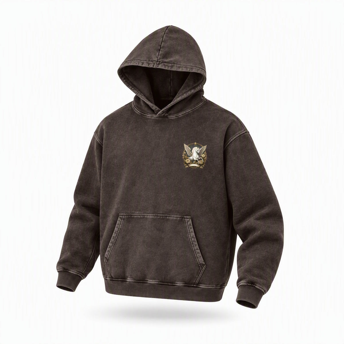 Dark Grey Snow-Washed Cotton Hoodie — Vintage Streetwear Ease
