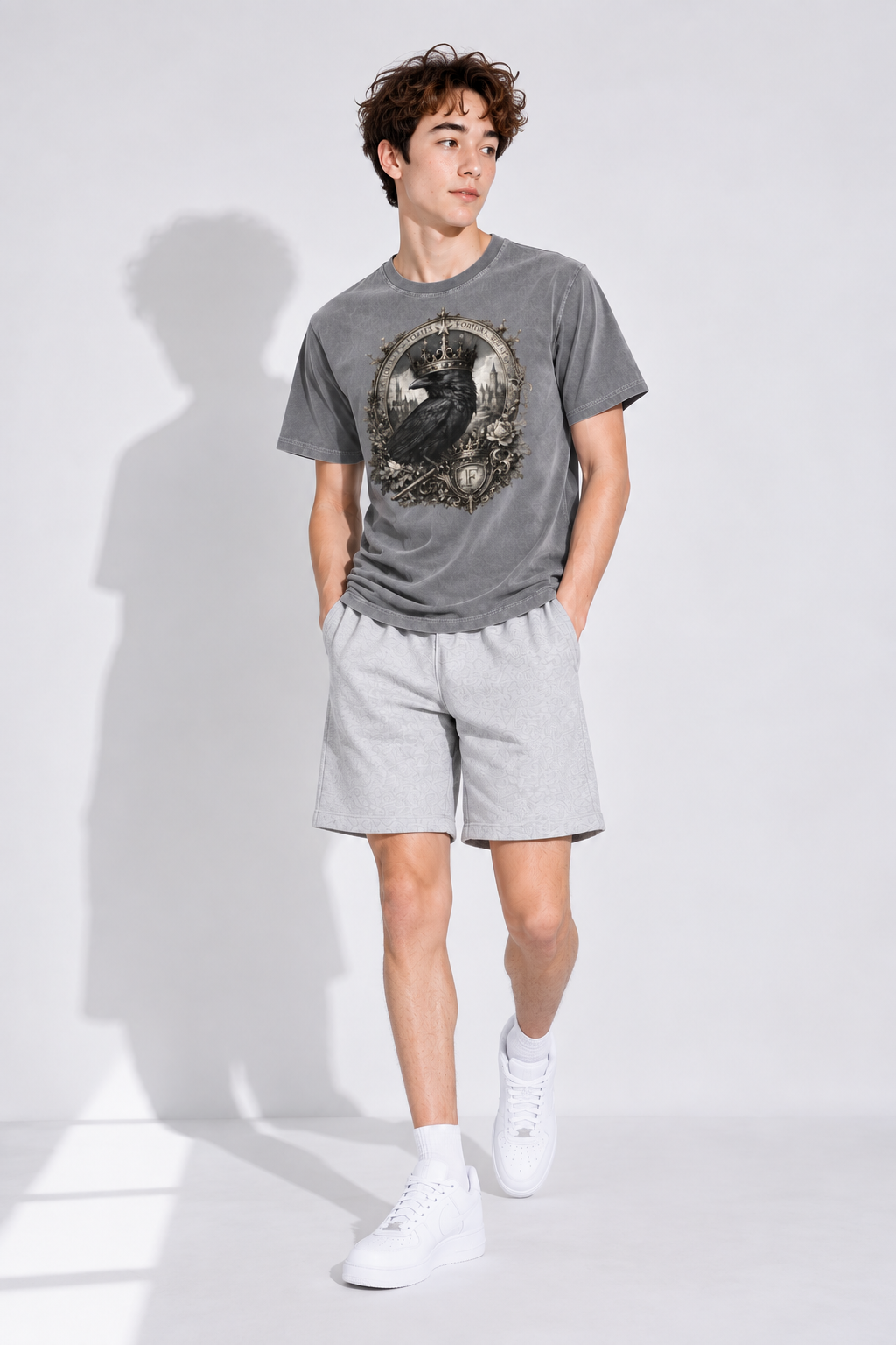 Gray Vintage-Washed Oversized Cotton T-Shirt — Retro Streetwear Staple