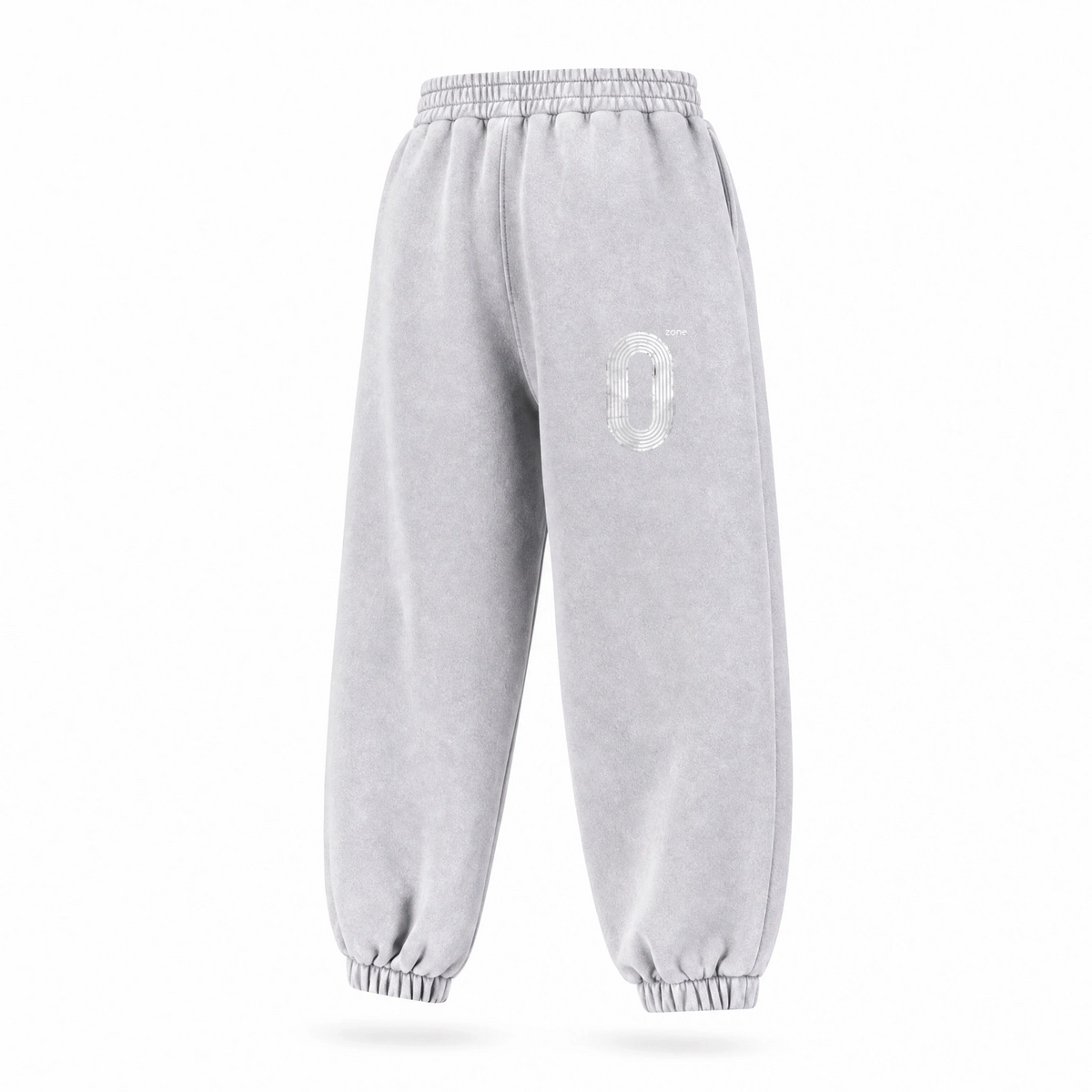 Light Gray Fleece Jogger Sweatpants — Retro Off-Duty Streetwear