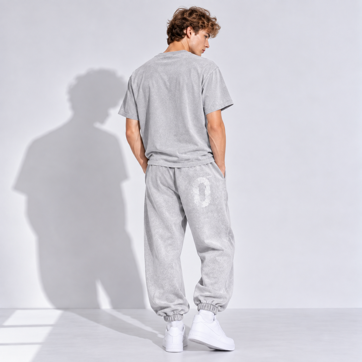 Light Gray Fleece Jogger Sweatpants — Retro Off-Duty Streetwear