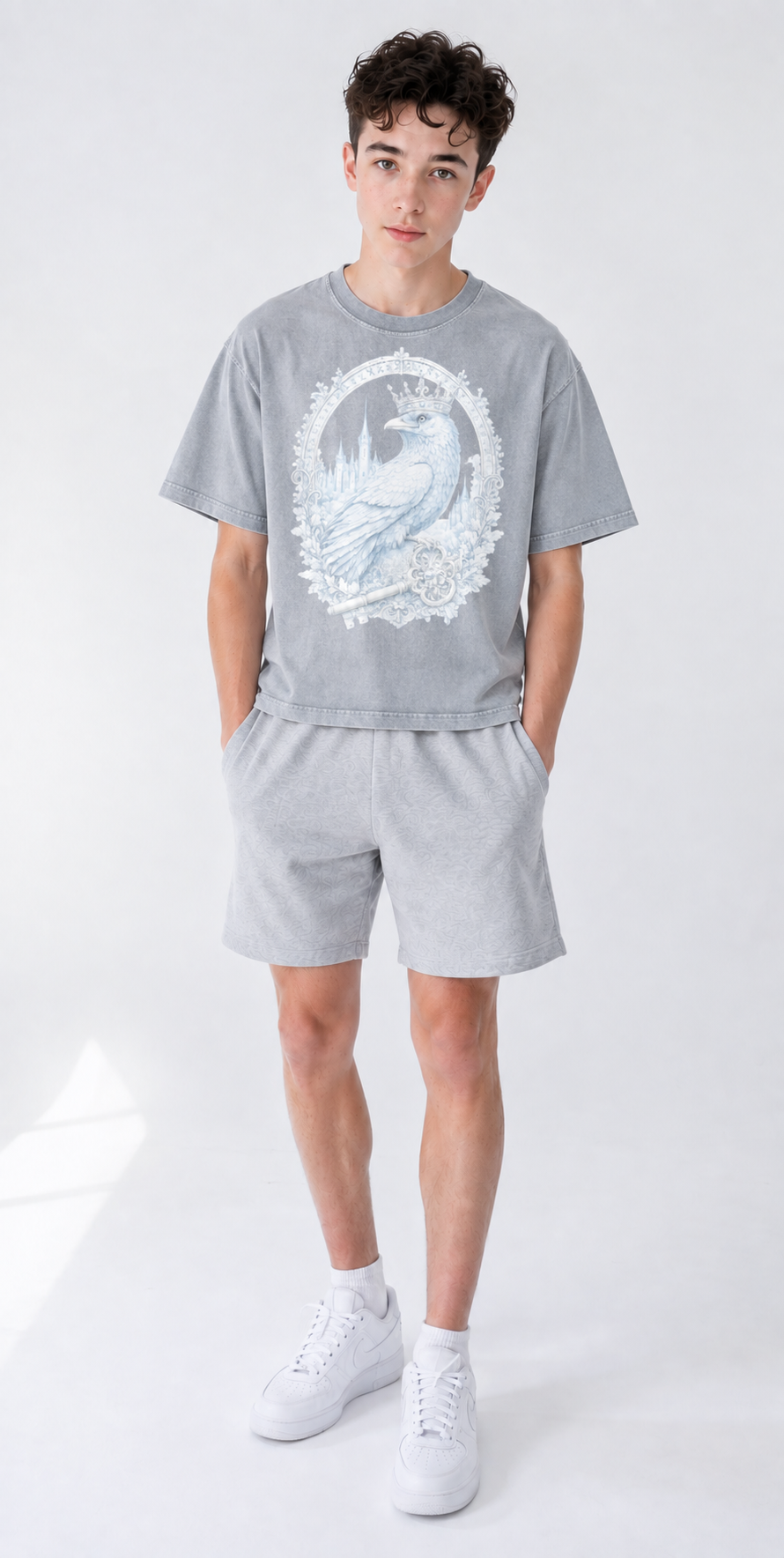 Light Gray Mineral Wash Boxy T-Shirt — Retro Streetwear Essential