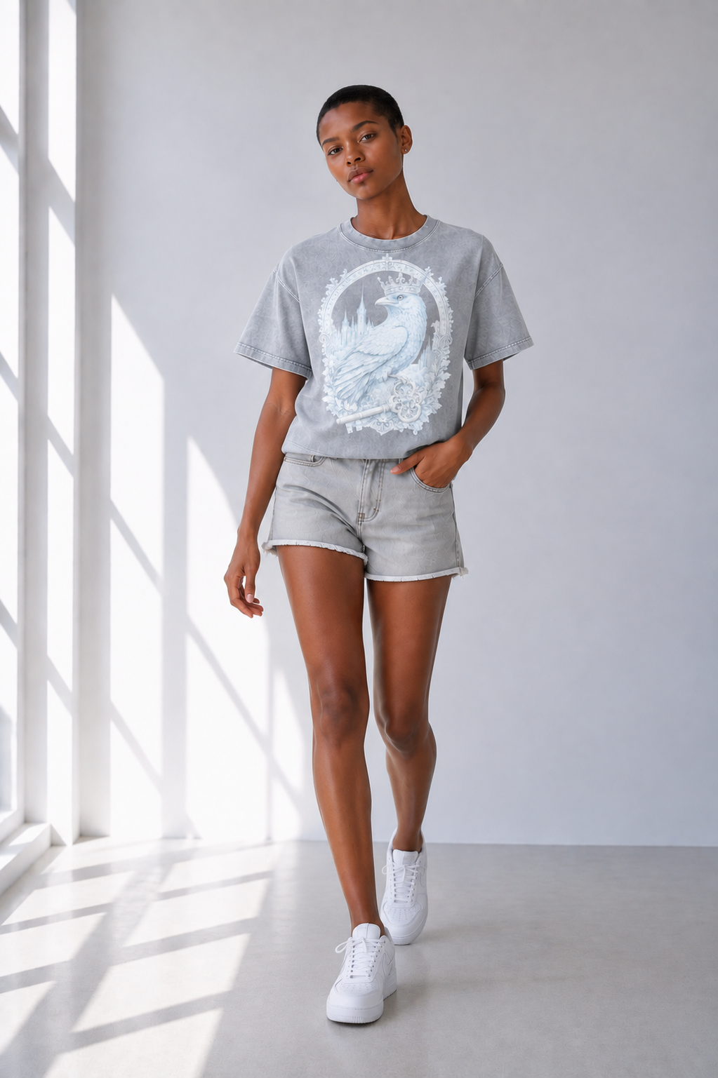 Light Gray Mineral Wash Boxy T-Shirt — Retro Streetwear Essential