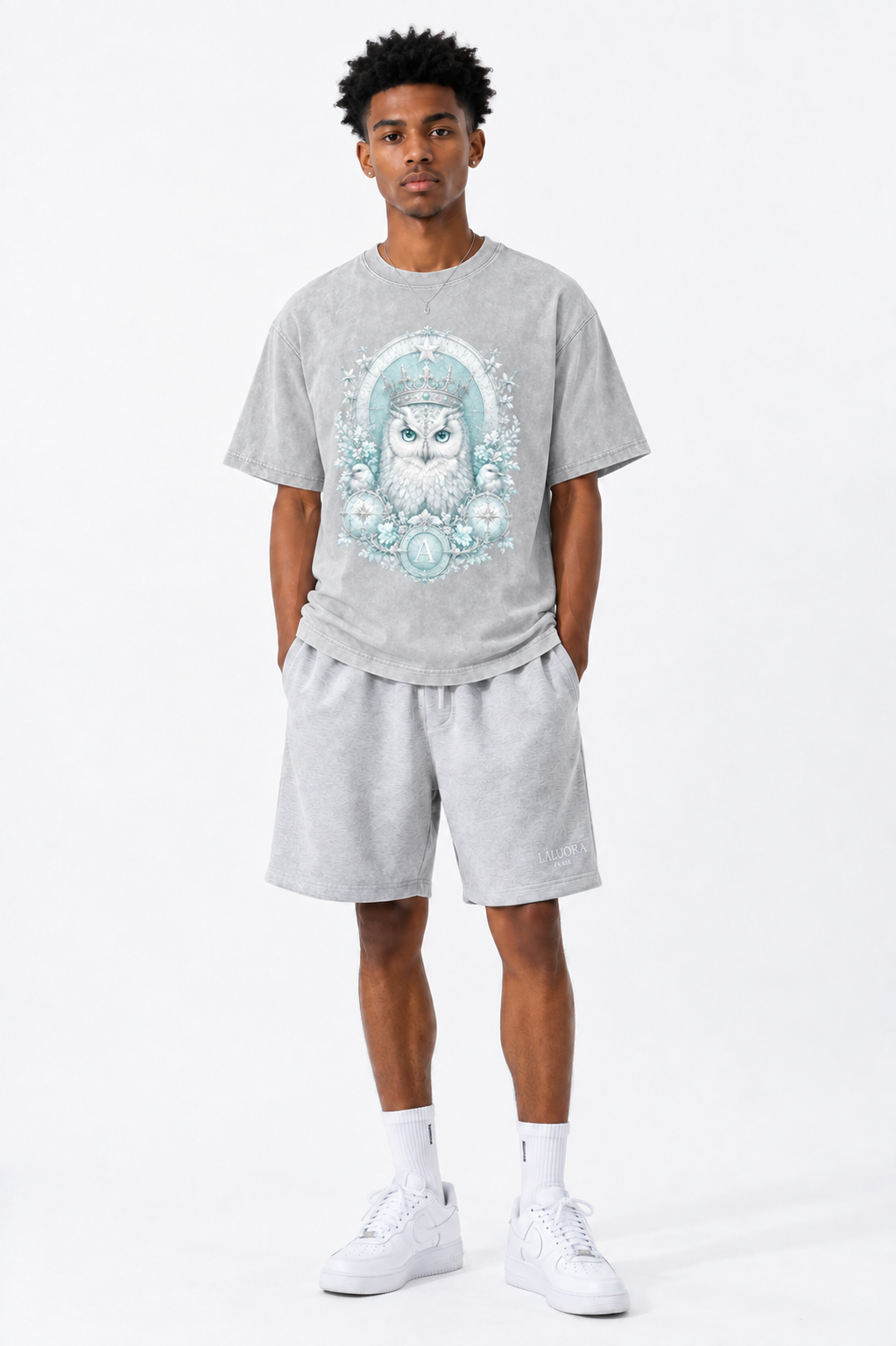 Light Gray Snow-Washed Oversized Cotton T-Shirt — Retro Off-Duty Streetwear