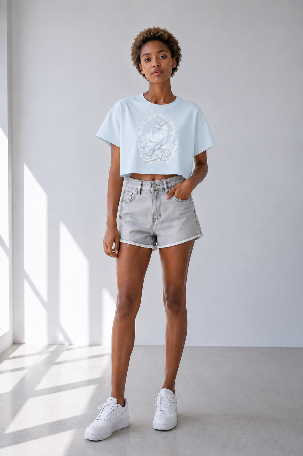 Mineral Wash Cotton Crop T-Shirt — Retro Streetwear for Off-Duty Days