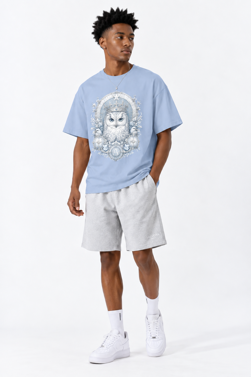 Sky Blue Loose-Fit Cotton T-Shirt — Retro Everyday Streetwear