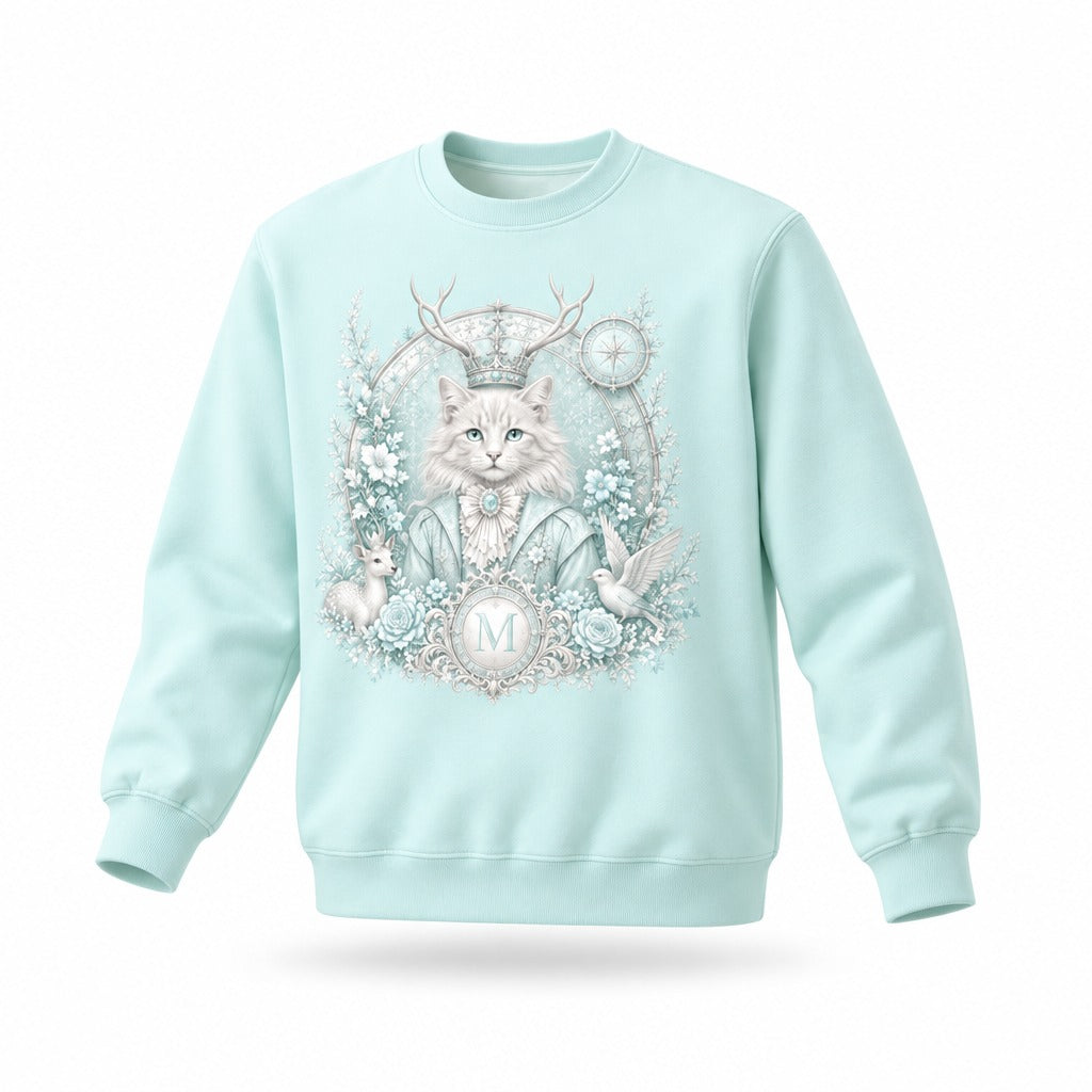 Water Blue Heavyweight Crewneck Sweatshirt — Retro Streetwear Layer