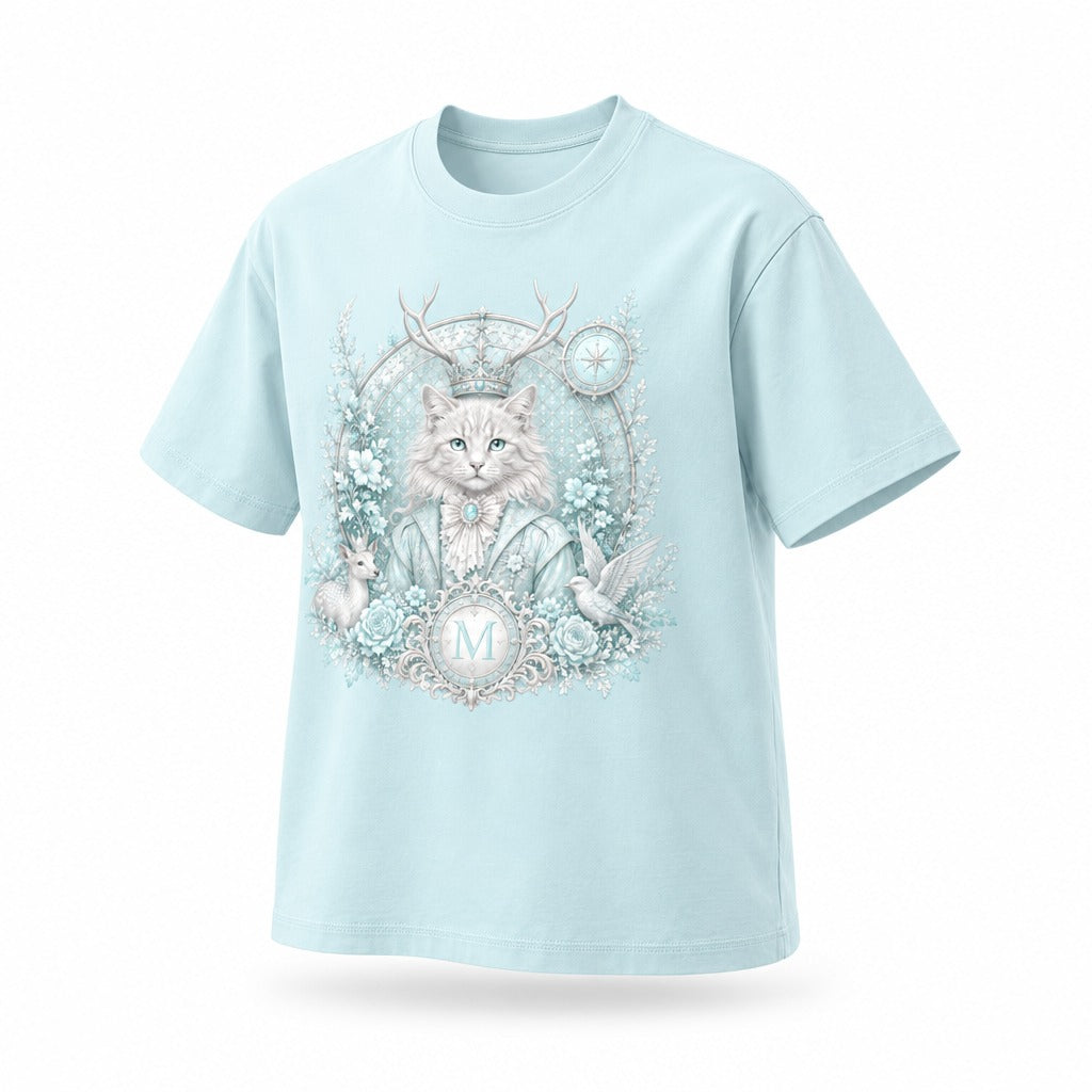 Sky Blue Oversized Cotton T-Shirt — Retro Off-Duty Streetwear