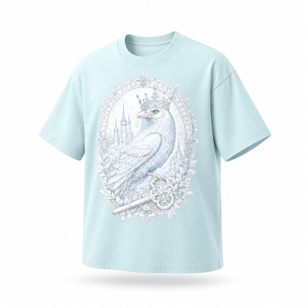 Sky Blue Heavyweight Cotton Tee — Relaxed Retro Streetwear