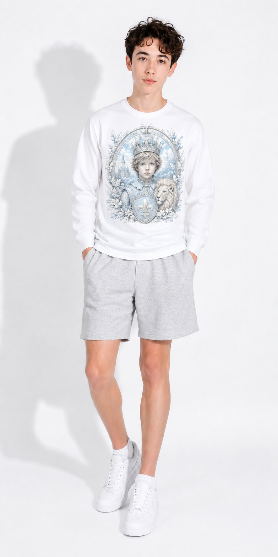 Long-Sleeve Crewneck Tee — Retro Sport Streetwear for Gym & Weekend