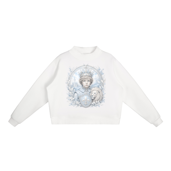 Essential Fleece Mock-Neck Crew Sweatshirt