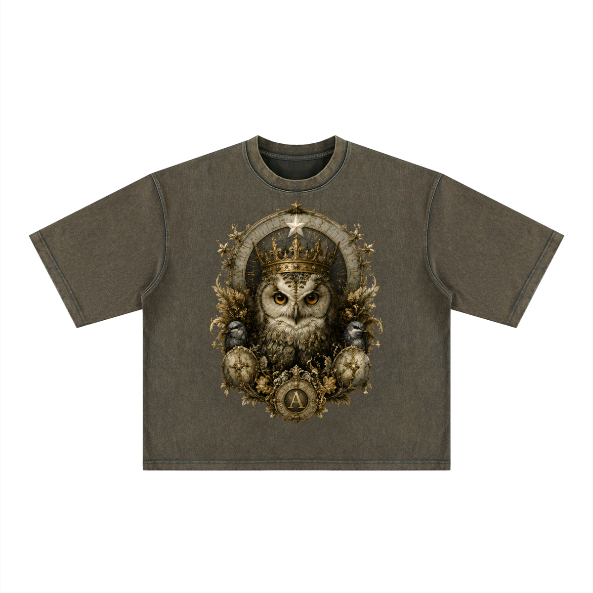 Brown Snow-Wash Boxy T-Shirt — Retro Streetwear for Everyday