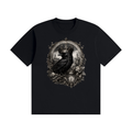 Black Cotton Crewneck T-Shirt — Retro Sport, Everyday Ease