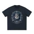 Navy Heavyweight Frayed T-Shirt — Vintage-Wash Streetwear