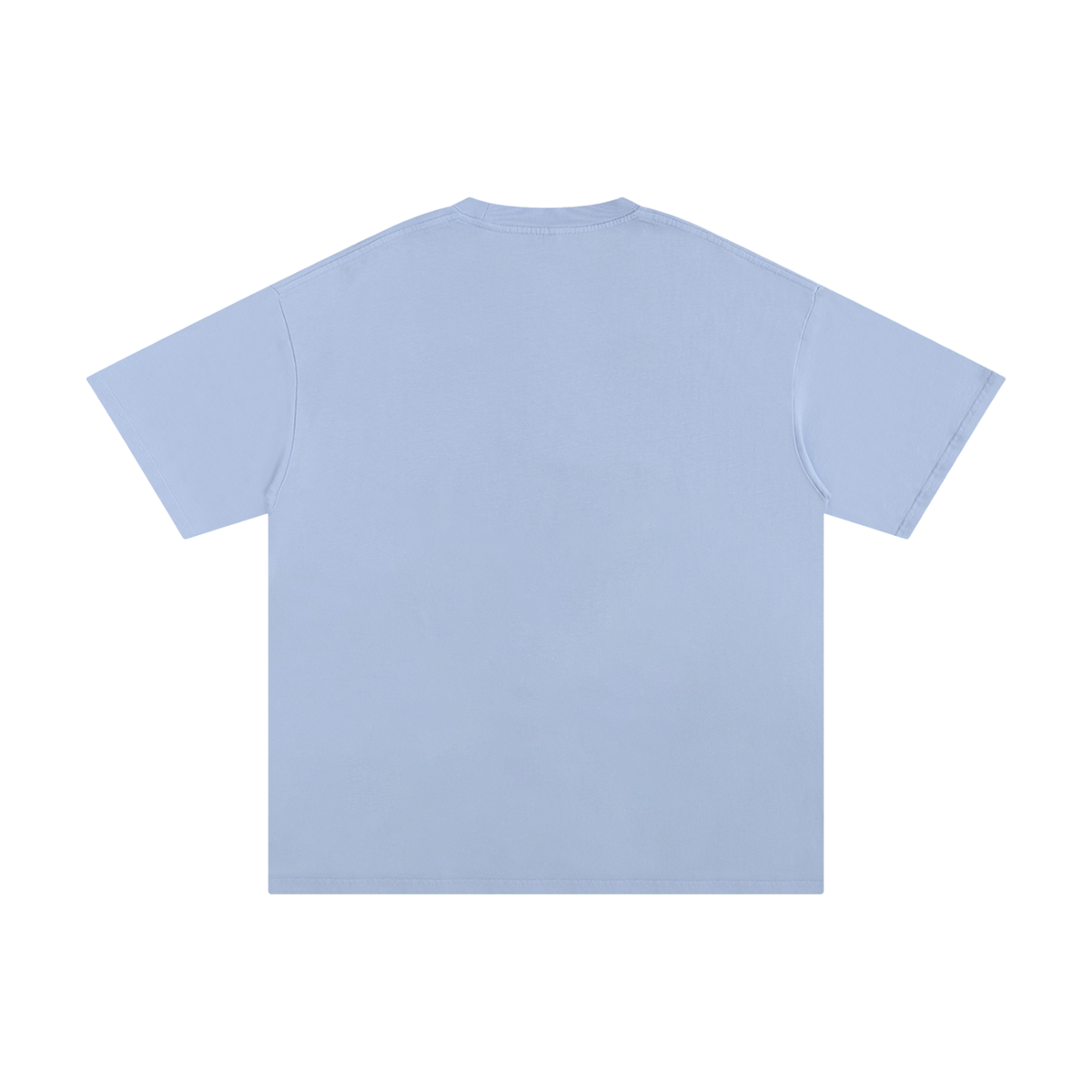 Sky Blue Loose-Fit Cotton T-Shirt — Retro Everyday Streetwear