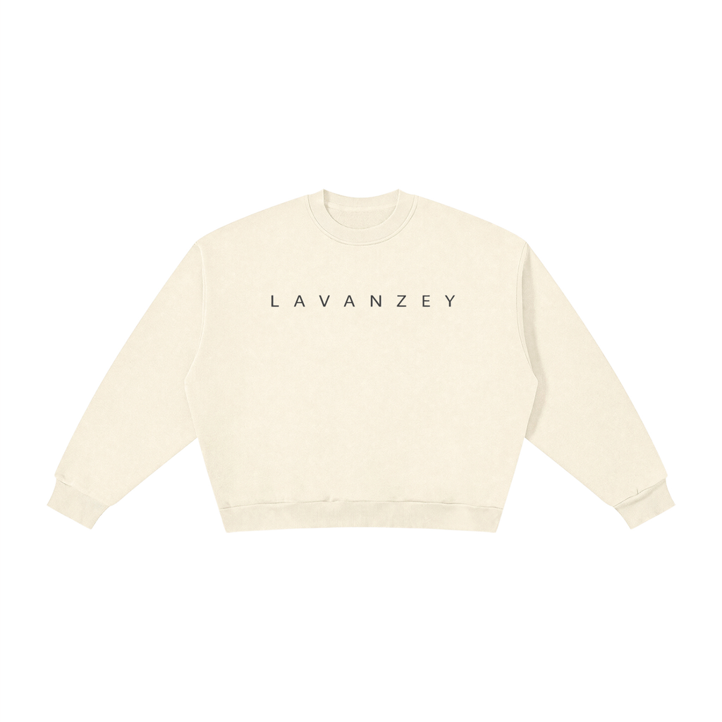 Boxy Fleece Crewneck Sweatshirt — Unisex Apricot Drop-Shoulder Fit